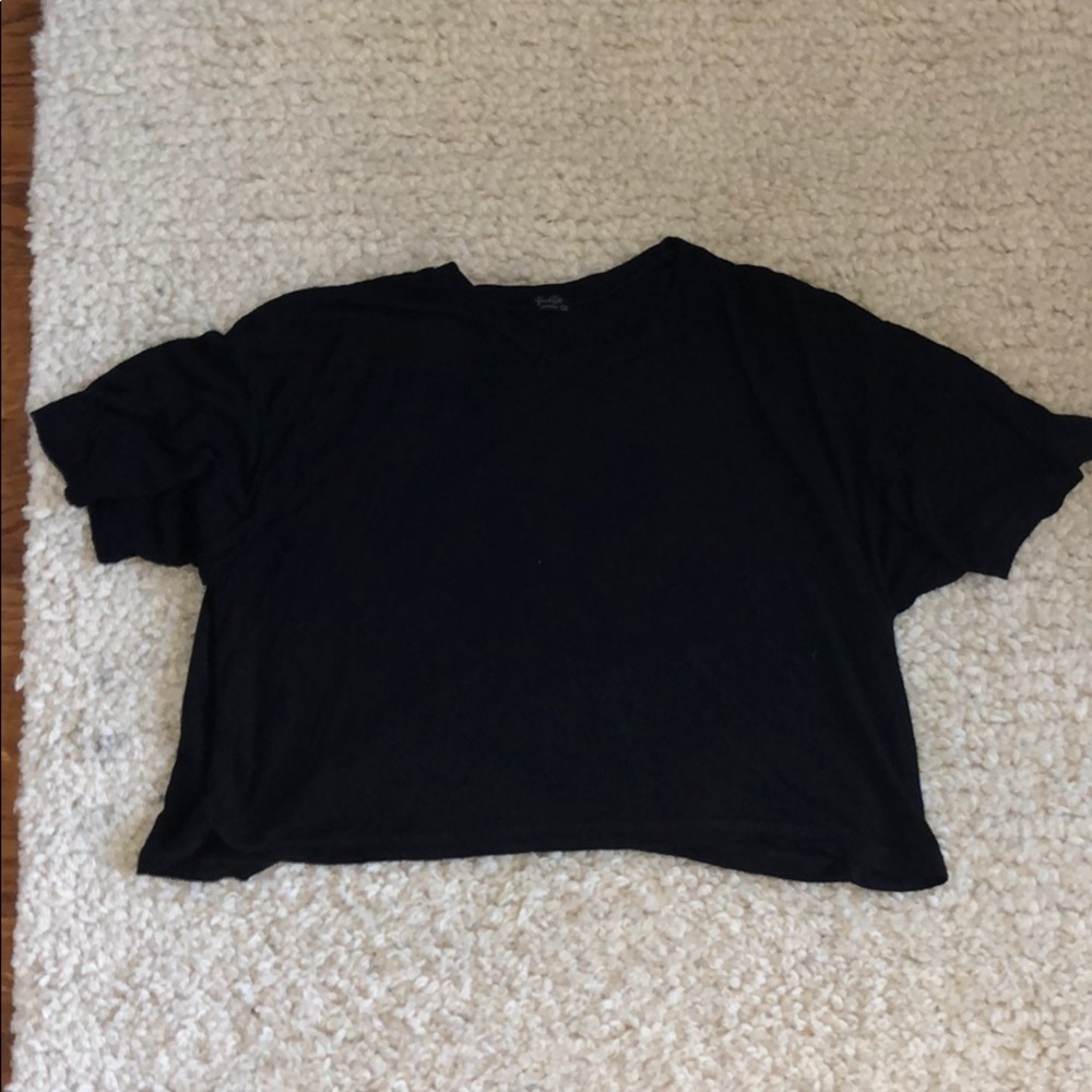 Black slouchy cropped top brandy Melville